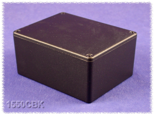 Aluminium Druckgussgehäuse, (L x B x H) 115 x 90 x 51 mm, schwarz (RAL 9005), IP54, 1550CBK
