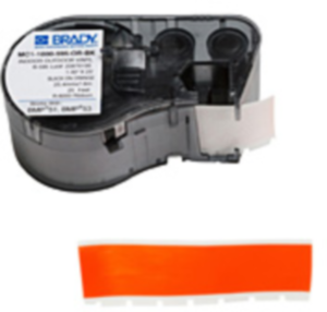 Etikettenbandkassette, 25.4 mm, Band schwarz, Schrift orange, 7.62 m, MC-1000-595-OR-BK