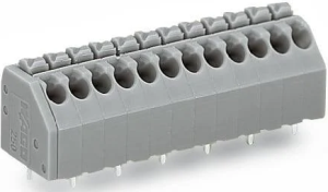 Leiterplattenklemme, 5-polig, RM 3.5 mm, 0,2-1,5 mm², 8 A, Push-in Käfigklemme, grau, 250-205