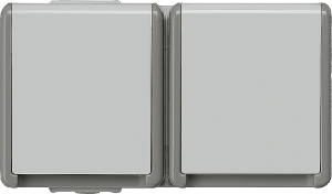 SCHUKO-Doppelsteckdose, grau, 16 A/250 V, Deutschland, IP20, 5UB4725