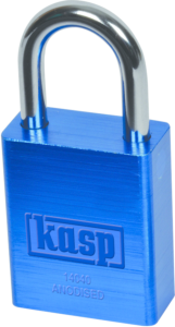 Vorhängeschloss, Stufe 7, Bügel (H) 25 mm, blau, Aluminium/Stahl, (B) 38 mm, K14040BLUD