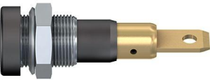 4 mm Buchse, Flachsteckanschluss, Einbau-Ø 8.3 mm, gelb/grün, 23.0190-20