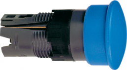 Drucktaster, tastend, Bund rund, blau, Frontring schwarz, Einbau-Ø 16 mm, ZB6AC6