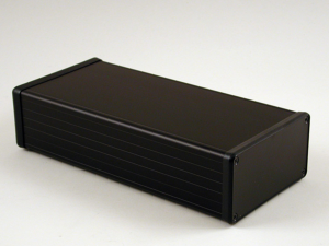 Aluminium Gehäuse, (L x B x H) 220 x 103 x 53 mm, schwarz (RAL 9005), IP54, 1455N2202BK