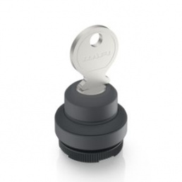RAFIX 22 FS+, Schlüsselschalter kompakt, Bund rund, Frontring schwarz, 2 x 90°, rastend, Abzugsstell