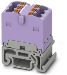 Verteilerblock, Push-in-Anschluss, 0,14-2,5 mm², 6-polig, 17.5 A, 6 kV, violett, 3002973