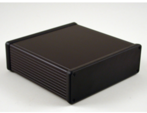 Aluminium-Druckguss Gehäuse, (L x B x H) 160 x 165 x 52 mm, schwarz (RAL 9005), IP54, 1455T1602BK