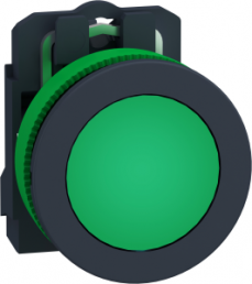 Meldeleuchte, beleuchtbar, Bund rund, grün, Frontring schwarz, Einbau-Ø 30.5 mm, XB5FVM3