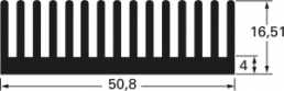 Strangkühlkörper, 37.5 x 50.8 x 16.51 mm, 5.7 bis 2.8 K/W, Schwarz eloxiert