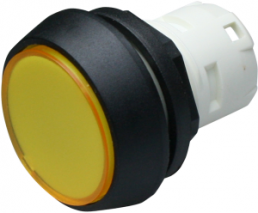 Leuchtvorsatz, beleuchtbar, Bund rund, gelb, Frontring schwarz, Einbau-Ø 16.2 mm, 1.65.124.321/1403