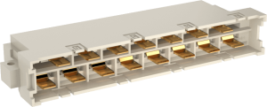 Messerleiste, Typ H15, 15-polig, z-d, RM 2.54 mm, Lötstift, abgewinkelt, vergoldet, 414575