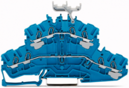 4-Leiter-Doppelstockklemme, Federklemmanschluss, 0,25-4,0 mm², 2-polig, 24 A, 8 kV, blau, 2002-2434