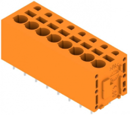 Leiterplattenklemme, 8-polig, RM 5 mm, 0,12-2,5 mm², 20 A, Federklemmanschluss, orange, 1330510000