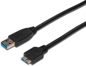 USB 3.0 Adapterleitung, USB Stecker Typ A auf Micro-USB Stecker Typ B, 0.25 m, schwarz