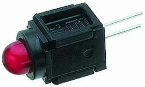 LED-Signalleuchte, rot, 10 mcd, Einbau-Ø 5 mm, RM 2.5 mm, LED Anzahl: 1