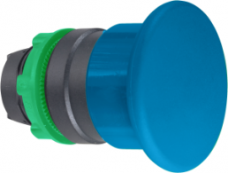 Drucktaster, tastend, Bund rund, blau, Frontring schwarz, Einbau-Ø 22 mm, ZB5AC6