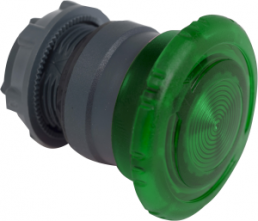 Drucktaster, tastend, Bund rund, grün, Frontring schwarz, Einbau-Ø 22 mm, ZB5AW733