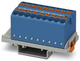 Verteilerblock, Push-in-Anschluss, 0,14-4,0 mm², 18-polig, 24 A, 8 kV, blau, 3273046