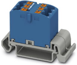 Verteilerblock, Push-in-Anschluss, 0,14-4,0 mm², 6-polig, 24 A, 8 kV, blau, 3273134