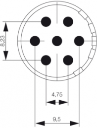 Einsatz für Sensor/Aktor-Steckverbinder, SAI-M23-BE-7-F