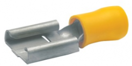 Isolierte Flachsteckhülse, 4,8 x 0,8 mm, 4,0 bis 6,0 mm², AWG 12 bis 10, Messing, verzinnt, gelb, 8503