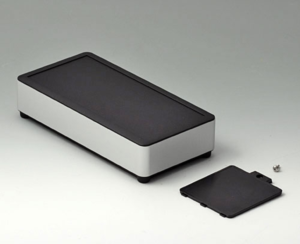 Aluminium Gehäuse, (L x B x H) 164 x 74 x 40 mm, schwarz (RAL 9005), IP40, EE183059