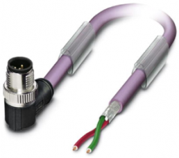 Sensor-Aktor Kabel, M12-Kabelstecker, gerade auf offenes Ende, 2-polig, 2 m, PUR, violett, 4 A, 1403630