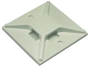Befestigungssockel, Nylon, weiß, selbstklebend, (L x B x H) 38.1 x 38.1 x 6.4 mm