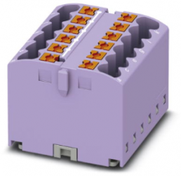 Verteilerblock, Push-in-Anschluss, 0,14-4,0 mm², 12-polig, 24 A, 6 kV, violett, 3273302