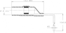 Leiterplattenterminator mit Wärmeschrumpfisolierung, 0,5-0,14 mm², AWG 26 bis 20, transparent blau, 13.2 mm