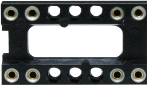 IC-Fassung teilbestückt, 14-polig, RM 2.54 mm (7.62 mm), Messing/Kupferberyllium für DIL-IC