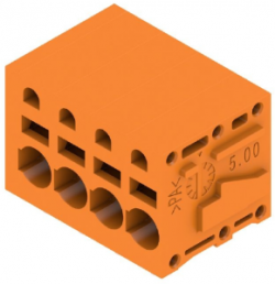 Leiterplattenklemme, 4-polig, RM 5 mm, 0,12-2,5 mm², 20 A, Federklemmanschluss, orange, 1331980000