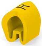 PVC Kabelmarkierer, Aufdruck "R", (L x B x H) 4.75 x 4.5 x 4.85 mm, max. Bündel-Ø 4.7 mm, gelb, EC0662-000