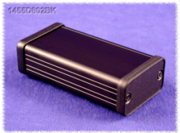 Aluminium Gehäuse, (L x B x H) 80 x 45 x 25 mm, schwarz (RAL 9005), IP54, 1455D802BK