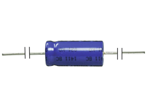 Elektrolytkondensator, 100 µF, 25 V (DC), -10/+30 %, axial, Ø 6 mm