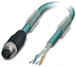 Sensor-Aktor Kabel, M12-Kabelstecker, gerade auf offenes Ende, 4-polig, 10 m, PUR, blau, 4 A, 1569414
