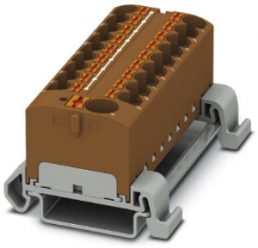 Verteilerblock, Push-in-Anschluss, 0,2-6,0 mm², 32 A, 6 kV, braun, 3273778