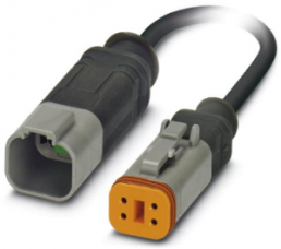 Sensor-Aktor Kabel, Kabelstecker auf Kabeldose, 4-polig, 0.6 m, PUR, schwarz, 8 A, 1415017