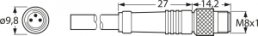 Sensor-Aktor Kabel, M8-Kabelstecker, gerade auf offenes Ende, 4-polig, 10 m, PVC, orange, 4 A, 11712