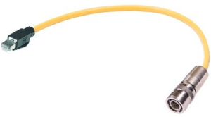 Sensor-Aktor Kabel, M12-Kabelstecker, gerade auf RJ45-Kabelstecker, gerade, 8-polig, 1 m, PVC, gelb, 09488223757010