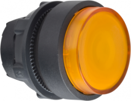 Druckschalter, rastend, Bund rund, orange, Frontring schwarz, Einbau-Ø 22 mm, ZB5AH53