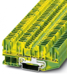 Schutzleiterklemme, Zugfeder-/Steckanschluss, 0,08-4,0 mm², 4-polig, 6 kV, gelb/grün, 3042162