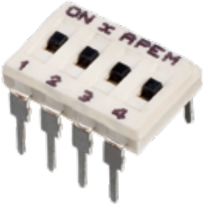 DIP-Schalter, Aus-Ein, 2-polig, gerade, 100 mA/24 VDC, IKN0203000
