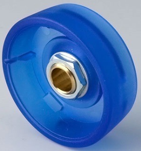 Drehknopf, 6.35 mm, Polycarbonat, blau, Ø 33 mm, H 14 mm, B8233636