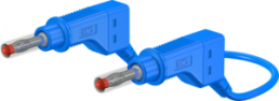 Messleitung mit (4 mm Stecker, gefedert, gerade) auf (4 mm Stecker, gefedert, gerade), 1 m, blau, PVC, 2,5 mm², CAT II