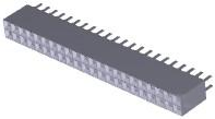 Buchsengehäuse, 44-polig, RM 2.54 mm, gerade, schwarz, 7-534206-2