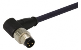 Sensor-Aktor Kabel, M8-Kabelstecker, abgewinkelt auf offenes Ende, 3-polig, 3 m, PUR, schwarz, 21348200388030