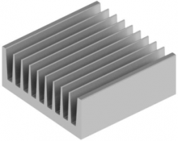 Strangkühlkörper, 100 x 100 x 40 mm, 2.15 bis 0.9 K/W, Aluminium natur