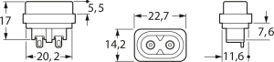 Stecker C8, 2-polig, Lötanschluss, schwarz, 6160.0008