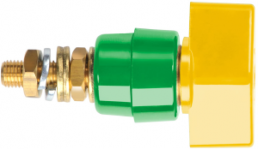 Polklemme, 4 mm, gelb/grün, 1000 V, 63 A, Schraubanschluss, vernickelt, POL 631 / GNGE